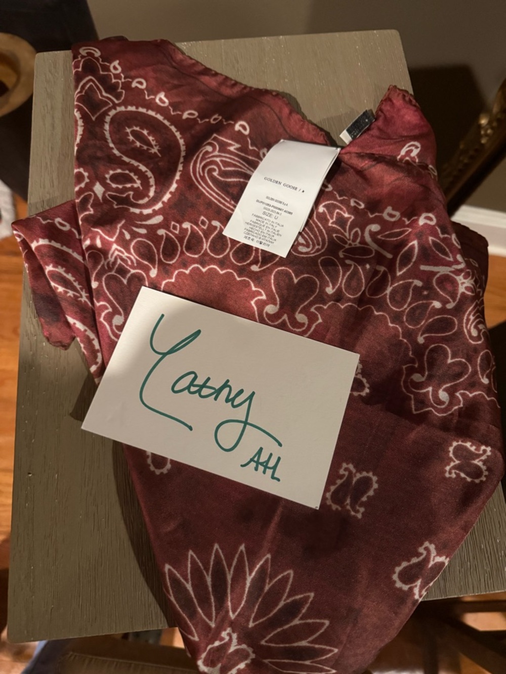 Golden Goose Burgundy Paisley Silk Top Blouse